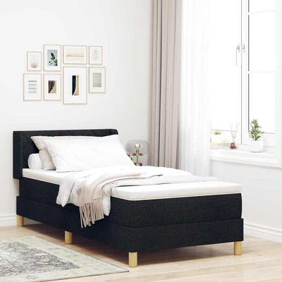vidaXL Posteľ s pružinovým rámom Čierna 200 x 100 cm látka
