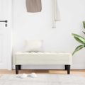 vidaXL lavička s vankúšom Krémová 113 x 57 x 39 cm Zamat