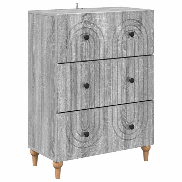 vidaXL Zásuvkový kabinet Sivá sonoma 66 x 34,5 x 90 cm