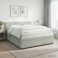 vidaXL Posteľ boxspring s matracom Svetlosivá 140 x 200 cm Zamat