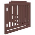 vidaXL Brána pre psa dvere sklad. 4 panely hnedá 320 cm topoľové drevo