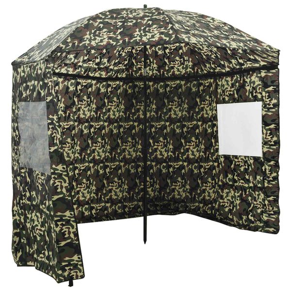 vidaXL Rybársky dáždnik Maskáčová 220 x 185 cm Oxford Polyester