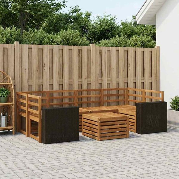 vidaXL Záhradná súprava gaučov 7 pcs Prírodná Pevné akáciové drevo