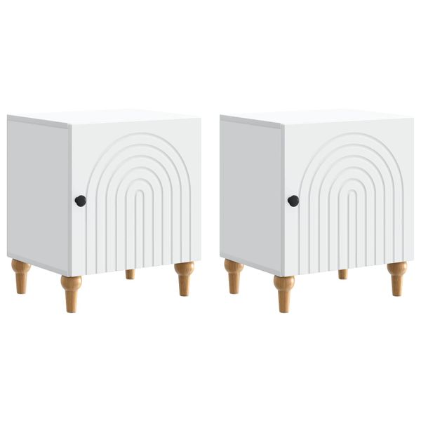 vidaXL Nočný stolík 2 pcs Biela 43 x 34,5 x 50 cm Kompozitné drevo