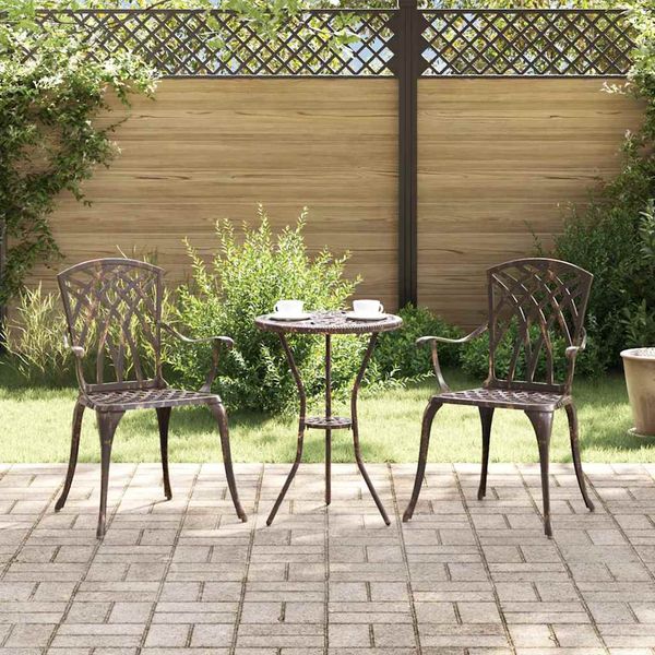 vidaXL Záhradná stolička 2 pcs Bronzová 53 x 51 x 88,5cm Hliník