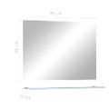 vidaXL Nástenné zrkadlo s poličkou 80x60 cm, tvrdené sklo