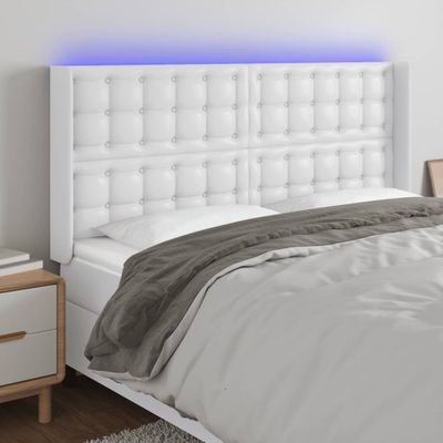 VidaXL Čelo postele biele 147x16x118/128 cm umelá koža