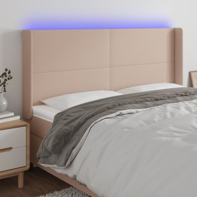 VidaXL Čelo postele kapučínové 163x16x118/128 cm umelá koža