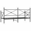vidaXL Denná posteľ bez matraca Čierna 80x200 cm Oceľ