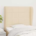 vidaXL Čelo postele so záhybmi krémové 83x23x118/128 cm látka
