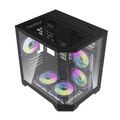 Počítačová skriňa Darflash FT350 + 5 ventilátorov aRGB (čierna)