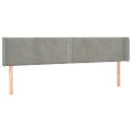 vidaXL Čelo postele s LED bledosivé 183x16x78/88 cm zamat