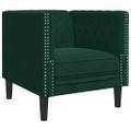 vidaXL 3-dielna súprava sedacej súpravy Chesterfield s podsedákmi, tmavozelený zamat