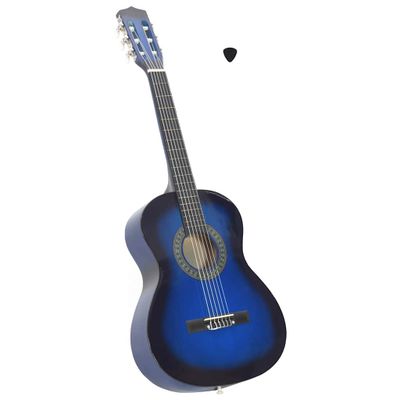 vidaXL Klasická gitara pre začiatočníkov a deti modrá 3/4 36"
