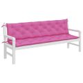vidaXL Podložky na záhradnú lavičku 2 ks ružové 200x50x7 cm látka