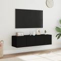 vidaXL TV nástenné skrinky s LED svetlami 2 ks čierne 60x35x31 cm