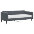 vidaXL Denná posteľ s matracom tmavosivá 90x200 cm zamat