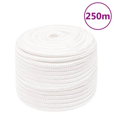 vidaXL Lodné lano biele 12 mm 250 m polypropylén