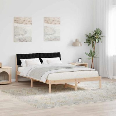 vidaXL Rám postele Hnedá a čierna 160 x 200 cm Borovicový masív