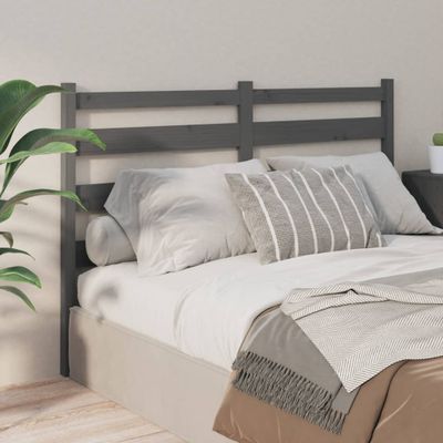 vidaXL Čelo postele sivé 206x4x100 cm masívna borovica
