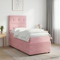vidaXL Posteľ boxspring s matracom Ružová 100 x 200 cm Zamat