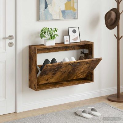 vidaXL Nástenný botník HAARLEM 71 x 17 x 43 cm Kompozitné drevo