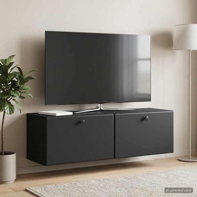 vidaXL Nástenná TV skrinka 98 x 31 x 30 cm Čierna Kompozitné drevo