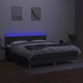 vidaXL Posteľ boxsping s matracom a LED tmavosivá 160x200 cm látka