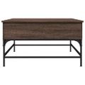vidaXL Konferenčný stolík, hnedý dub 80x80x45 cm, kompozitné drevo+kov