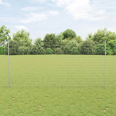 vidaXL Zabudovaný plotový stĺpik 11 ks Strieborná 200 cm