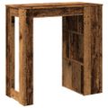 vidaXL Barový stôl s policami staré drevo 102x50x103,5cm kompoz. drevo