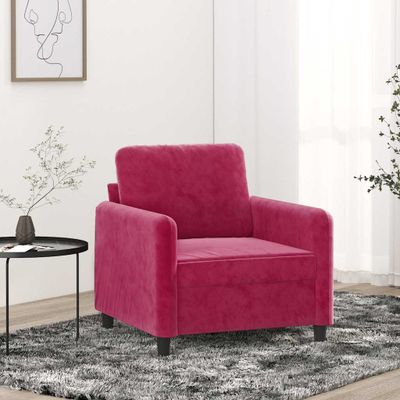 vidaXL Kreslo vínovo-červené 60 cm zamat