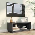vidaXL TV skrinka sivá 90x35x35 cm masívna borovica