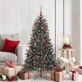 vidaXL Umelý vianočný stromček Zelená 150 cm PVC, plast a oceľ