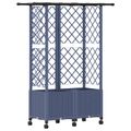 vidaXL Vyvýšený záhon s mriežkou a strechou Sivá 124 x 40 x 142 cm PP
