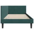 vidaXL Rohový rám postele Tmavozelená 90 cm x 190 cm Zamat