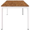 vidaXL Záhradný jedálenský stôl Prírodná a biela 180 x 88,5 x 75 cm