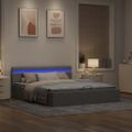 vidaXL Hydraulický posteľný rám+úložný priestor, LED, látka 180x200 cm