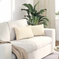 vidaXL Vankúše na pohovku 2 pcs Krémová 50 x 30 cm Kordúrová tkanina