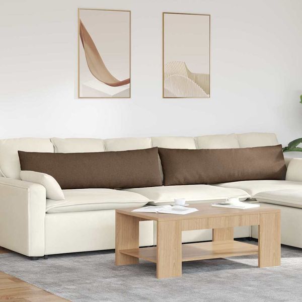 vidaXL Vankúše na pohovku 2 pcs Hnedá 145 x 40 cm látka