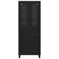 vidaXL Highboard 2 ks Čierny dub 69,5 x 34 x 180 cm Kompozitné drevo