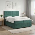 vidaXL Posteľ boxspring s matracom Tmavozelená 200 x 200 cm Zamat