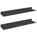 vidaXL Závesná polica 2 ks Čierny 40 x 8,5 x 2,5 cm Oceľ