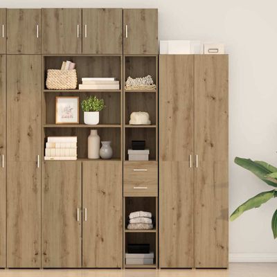 vidaXL Úložná skrinka 2 pcs Remeselný dub 30 x 42,5 x 225 cm