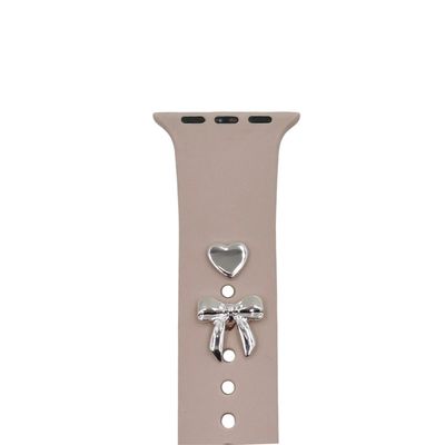 Pin Charms set for watch straps bow silver