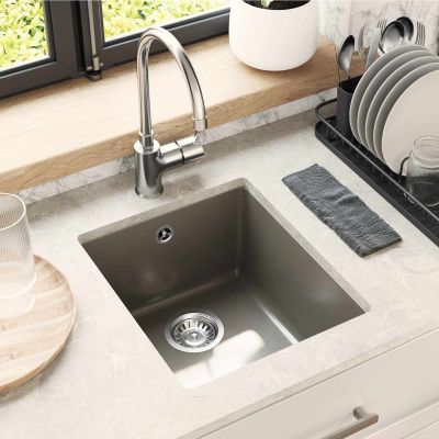 vidaXL Drez Sivá 370 x 460 mm 80% Kvárc a 20% Živica