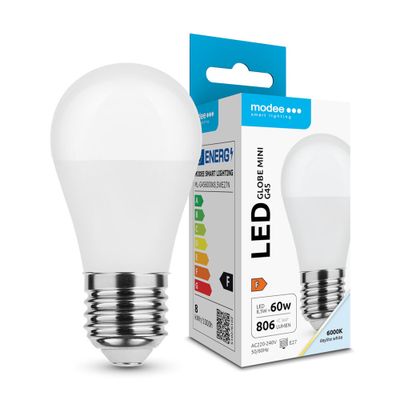 Modee LED Globe Mini žiarovka G45 8,5W E27 806lm studená biela (ML-G456000K8,5WE27N)