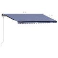 vidaXL Automaticky zaťahovacia markíza 400x300 cm modrá a biela
