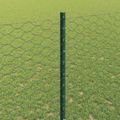 vidaXL Hexagonálny plot s stĺpom 50 x 1,4 m PVC potiahnutá oceľ Zelená