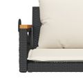 vidaXL Hojdacia lavica s vankúšmi čierna 109x62x40 cm polyratan